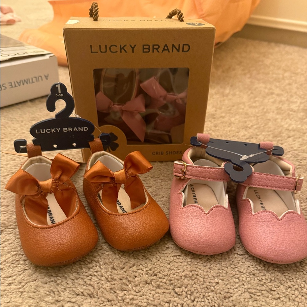 New baby Lucky Brand shoes baby girl size 1 Lot
(3) pairs